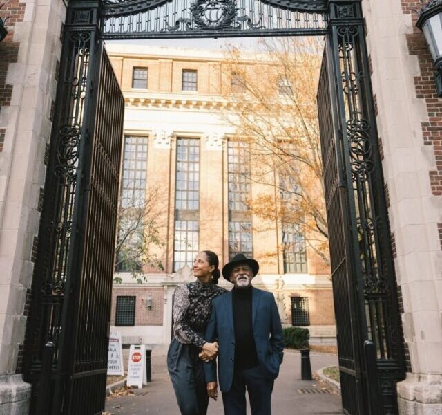 Antônio Pitanga e Camila Pitanga, na Harvard University, USA, foto reprodução