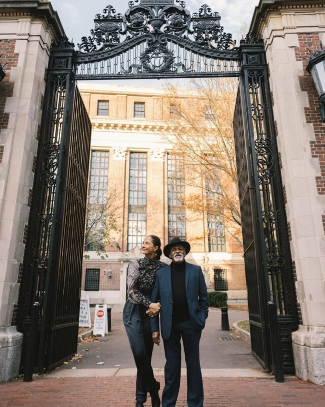 Antônio Pitanga e Camila Pitanga, na Harvard University, USA, foto reprodução